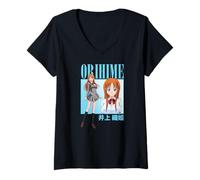 Womens Bleach Orihime Inoue Kanji 90's Style Anime V-Neck T-Shirt