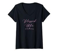 Womens Blessed Abba V-Neck T-Shirt