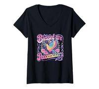 Womens Blessed are The Peacemakers Dove Floral V-Neck T-Shirt