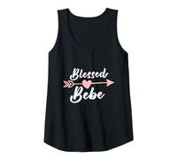 Womens Blessed Bebe Arrow Heart Love Grandma Cute Funny Tank Top