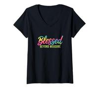 Women's Blessed Beyond Measure V-Neck T-Shirt