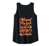 Womens Blessed by God Spoiled by My Husband Inspirational Tank Top