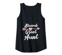 Womens Blessed Great Aunt Arrow Heart Love Grandma Cute Funny Tank Top