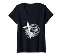 Womens Blessed is The One Who Trusts in The Lord V-Neck T-Shirt