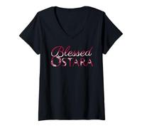 Women's Blessed Ostara Wicca Wiccan Happy Easter Eostre Ostara V-Neck T-Shirt