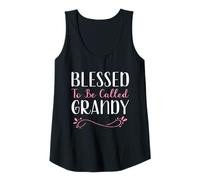Womens Blessed to Be Called Grandy Grandma Cute Cool Tank Top