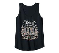 Womens Blessed to Be Called Nana Flowers Mother's Day Tank Top