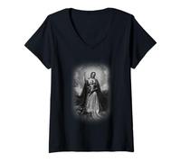 Womens Blessed Virgin Mary Holding Baby Jesus T-Shirt V-Neck T-Shirt