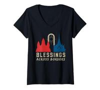 Womens Blessing Across Border Conflict Thailand Cambodia Peace Pray V-Neck T-Shirt