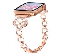 Women's Bling Metal Straps Compatible with Apple Watch Strap 38mm 40mm 41mm 42mm 44mm 45mm 46mm 49mm Elegant Infinity Love Metal Strap for iWatch Series 11, 10, 9, 8, 7, Rose Gold, 41/40/38/42mm