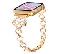 Women's Bling Metal Straps Compatible with Apple Watch Strap 38mm 40mm 41mm 42mm 44mm 45mm 46mm 49mm Elegant Infinity Love Metal Strap for iWatch Series 11, 10, 9, 8, 7, Gold, 41/40/38/42mm(Series 10