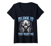 Women's Blink If You Want Me Werewolf V-Neck T-Shirt