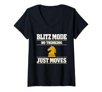 Women's Blitz Chess Blitz Player Speed Chess Chess Clock Chess Play V-Neck T-Shirt