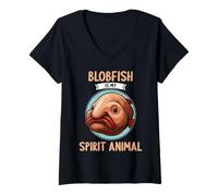 Womens Blobfish is my spirit animal Blobfish V-Neck T-Shirt