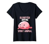 Womens Blobfish is My Spirit Animal Blobfish V-Neck T-Shirt