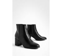 Womens Block Heel Ankle Shoe Boots Black 4
