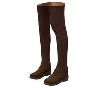 Womens Block Heel Boot Calf Length Victorian Pointed Toe Chunky Boot Leather Low Heel Womens Wide Fit Vintage Booties (A-Brown, 4.5)