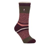 Womens Block Mixed Stripe Thermal Socks by Heat Holders - 2.3 Tog Fluffy Socks