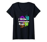Women's Blockchain Developer Funny I Write Immutable Bugs V-Neck T-Shirt