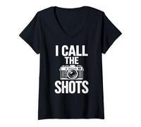 Women's Blogging Photography I Call The Shots Camera V-Neck T-Shirt