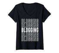 Womens Blogging V-Neck T-Shirt
