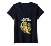 Womens Blonde Astronaut's Quest for The Perfect Man - Alien's Plea V-Neck T-Shirt