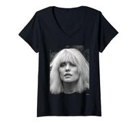 Women's Blondie Debbie Harry Post-The Hunter By David Corio V-Neck T-Shirt