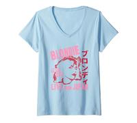 Womens Blondie Live from Japan Flyer Vintage Band V-Neck T-Shirt
