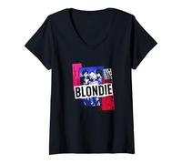 Women's Blondie NYC 1974 Splatter Vintage Band V-Neck T-Shirt
