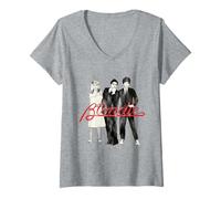 Women's Blondie Original Band Lineup Script Logo V-Neck T-Shirt