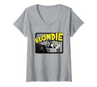 Women's Blondie - Punk Era Comic Style V-Neck T-Shirt