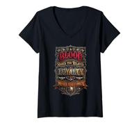 Women's Blood Makes You Related Slogan V-Neck T-Shirt