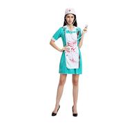 Womens Bloody Nurse Costume - Horror Doctor Attire, Creepy Role Costume | Red Splatter Nurse Set, Surgeon Fancywear for Boys Girls Adults Cosplay For Halloween Dress-Up Party Supplies