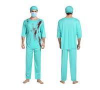 Womens Bloody Nurse Costume - Horror Doctor Attire, Creepy Role Costume | Red Splatter Nurse Set, Surgeon Fancywear for Boys Girls Adults Cosplay For Halloween Dress-Up Party Supplies