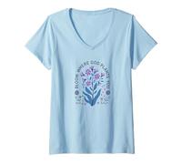 Women's Bloom Where God Plants You Inspirational Flower Quote V-Neck T-Shirt