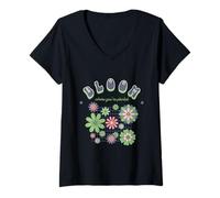 Women's Bloom Where You’re Planted V-Neck T-Shirt