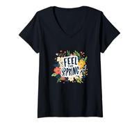 Womens Blossom like a Flower with this Feel the Spring Costume V-Neck T-Shirt