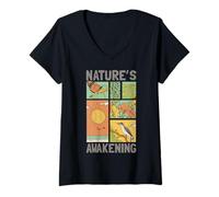 Womens Blossoms, Sunshine, New Beginnings. Nature's awakening. V-Neck T-Shirt