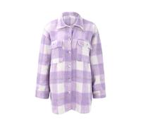 Women's Blouse Foreign Trade Europe and The States Autumn and Winter Women's Square Plaid Pattern Lapel Flannel Coat Home Bedroom Spa & Hotel Outfits Xmas Gifts (Purple, M)