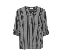 Kaffe Women's Blouse V-Notch Neck Long Sleeves Casual Fit Printed Chest Pockets, Black/Chalk Small Diamonds, 14 (L)