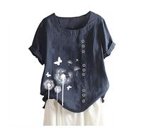 Women's Blouse Print Basic Top Blouse Italian Designer Shirts, navy, 3XL
