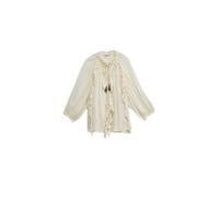 Salsa Jeans Ruffle 3/4 Sleeve Blouse Beige XL Woman