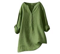 Womens Blouses Ruffle 3/4 Sleeve Tunic Tops Loose Flowy Square Neck Chiffon Top Double Layers Mesh Shirts M-3XL Stretchy Sport Gym Fitness Basic T-Shirt Sport Wear (Green,5XL)