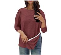 Womens Blouses Shoulder Surgery 3/4 Sleeve Soft Shirt Summer Casual T Shirts Tear Away Side Snap Adaptive Top Holiday Chemo Port Post Tunic Tops UK Comfy Going Out Tee