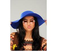 Womens Blue 1970s Floppy Hippy Hat