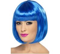 Womens Blue Bobbed Partyrama Wig
