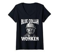 Women's Blue Collar Worker Working Class Man V-Neck T-Shirt