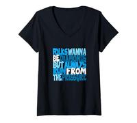 Women's Blue Color Diamonds Don't Run from Pressure Blue Graphic V-Neck T-Shirt