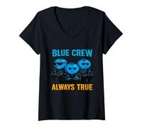 Womens Blue Crew Always True Blueberry Gangsta Thug Fruit V-Neck T-Shirt