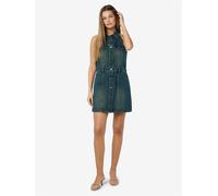 Women's Blue Denim Dress Slim Fit Sleeveless Button-Down Jean Dress for Summer